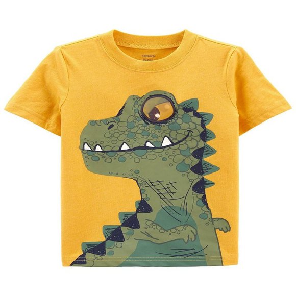 BNWT Carter's Baby Boys Jersey Henley and Action Graphic Dino Knit T-shirt, 3 Mo - Picture 3 of 4